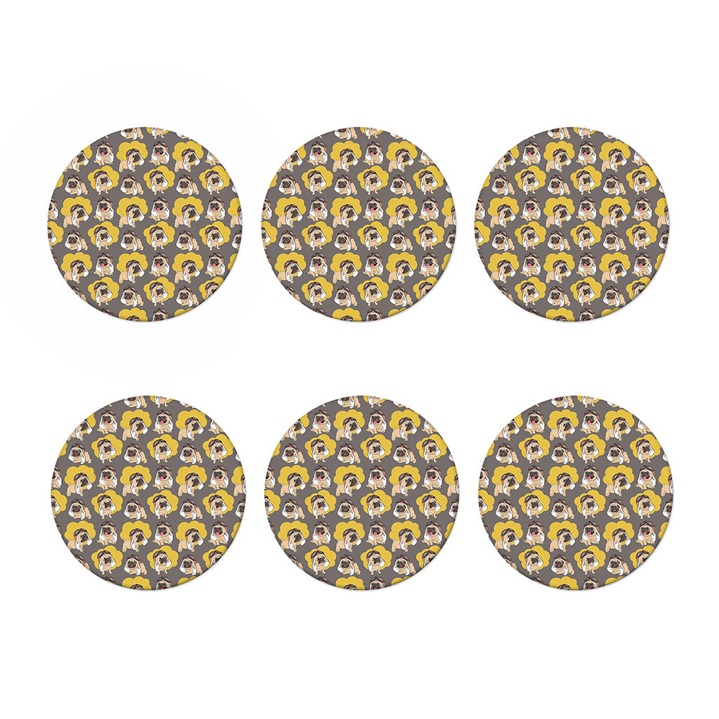 Pilot Pug Pattern Print Coaster Set