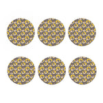 Pilot Pug Pattern Print Coaster Set