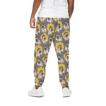 Pilot Pug Pattern Print Cotton Pants