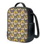 Pilot Pug Pattern Print Crossbody Lunch Bag