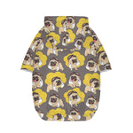 Pilot Pug Pattern Print Dog Zip Up Hoodie