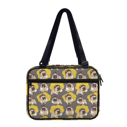 Pilot Pug Pattern Print Double Strap Bible Bag