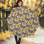 Pilot Pug Pattern Print Foldable Umbrella