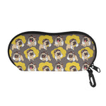 Pilot Pug Pattern Print Glasses Case