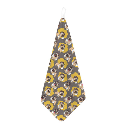 Pilot Pug Pattern Print Hand Towel