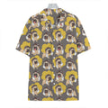 Pilot Pug Pattern Print Hawaiian Shirt