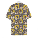 Pilot Pug Pattern Print Hawaiian Shirt
