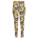 Pilot Pug Pattern Print High-Waisted Pocket Leggings