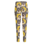 Pilot Pug Pattern Print High-Waisted Pocket Leggings