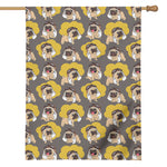 Pilot Pug Pattern Print House Flag