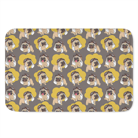 Pilot Pug Pattern Print Indoor Door Mat