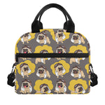 Pilot Pug Pattern Print Insulated Lunch Bag