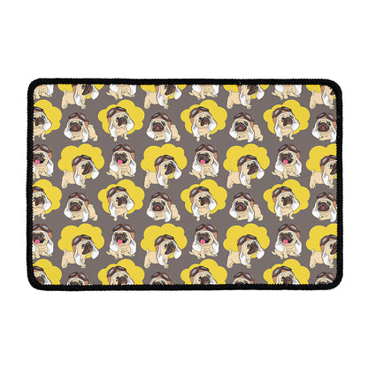 Pilot Pug Pattern Print Kitchen Mat