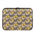 Pilot Pug Pattern Print Laptop Sleeve