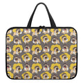 Pilot Pug Pattern Print Laptop Sleeve With Handle
