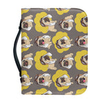 Pilot Pug Pattern Print Leather Bible Cover