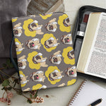 Pilot Pug Pattern Print Leather Bible Cover
