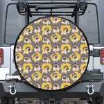 Pilot Pug Pattern Print Leather Spare Tire Cover
