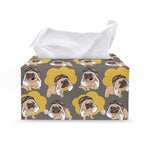 Pilot Pug Pattern Print Leather Tissue Box Cover