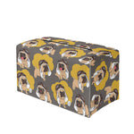 Pilot Pug Pattern Print Leather Tissue Box Cover