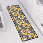 Pilot Pug Pattern Print Long Kitchen Mat