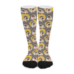 Pilot Pug Pattern Print Long Socks