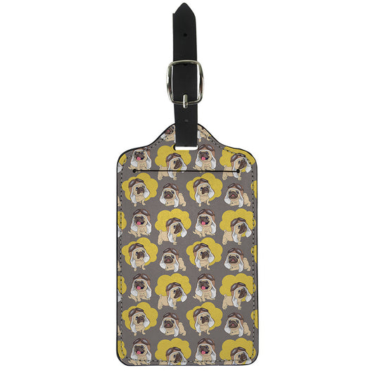 Pilot Pug Pattern Print Luggage Tag
