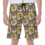 Pilot Pug Pattern Print Men's Beach Shorts