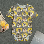Pilot Pug Pattern Print Men's Bodysuit