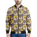 Pilot Pug Pattern Print Men's Bomber Jacket