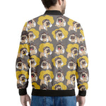 Pilot Pug Pattern Print Men's Bomber Jacket