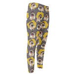 Pilot Pug Pattern Print Men's Compression Pants