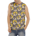 Pilot Pug Pattern Print Men's Fitness Tank Top