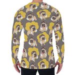 Pilot Pug Pattern Print Men's Long Sleeve T-Shirt