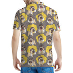 Pilot Pug Pattern Print Men's Polo Shirt