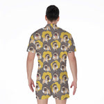 Pilot Pug Pattern Print Men's Rompers