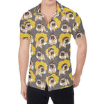 Pilot Pug Pattern Print Men's Shirt