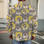 Pilot Pug Pattern Print Men's Shirt Jacket