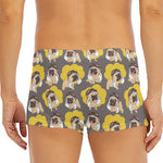 Pilot Pug Pattern Print Men's Short Boxer Briefs