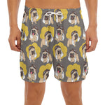 Pilot Pug Pattern Print Men's Split Running Shorts