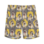 Pilot Pug Pattern Print Men's Sports Shorts