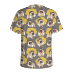 Pilot Pug Pattern Print Men's Sports T-Shirt