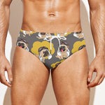Pilot Pug Pattern Print Men's Swim Briefs