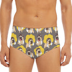 Pilot Pug Pattern Print Men's Triangle Swim Briefs