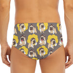 Pilot Pug Pattern Print Men's Triangle Swim Briefs