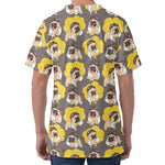 Pilot Pug Pattern Print Men's Velvet T-Shirt