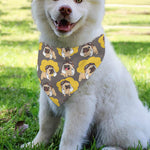 Pilot Pug Pattern Print Over The Collar Dog Bandana