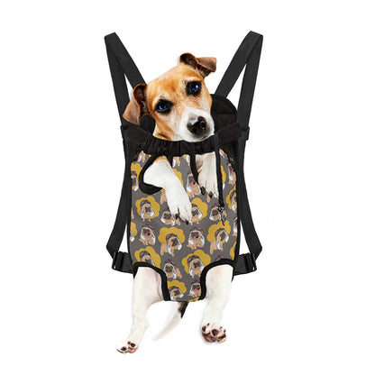 Pilot Pug Pattern Print Pet Carrier Backpack