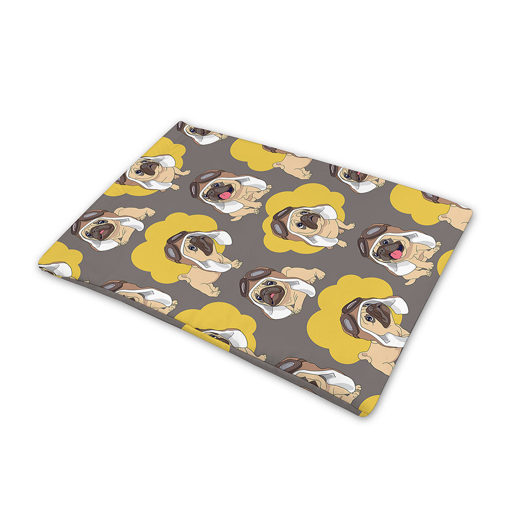 Pilot Pug Pattern Print Pet Cooling Mat Cover