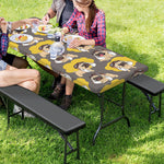 Pilot Pug Pattern Print Picnic Table Cover